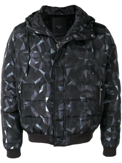 Shop Frankie Morello Geometric Padded Jacket - Black