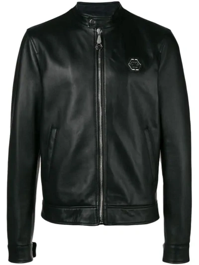 Shop Philipp Plein Original Moto Jacket In Black