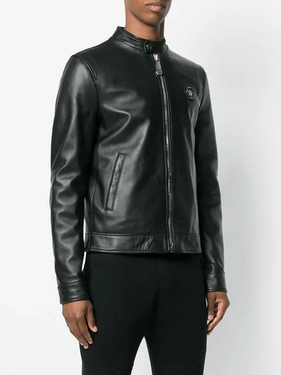 Shop Philipp Plein Original Moto Jacket In Black
