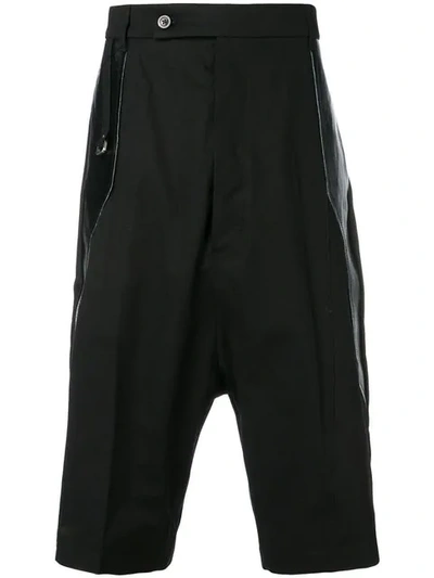 Shop Rick Owens Dropped-crotch Shorts In Black