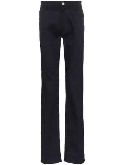 Shop Raf Simons Straight Leg Back Patch Jeans In Blue