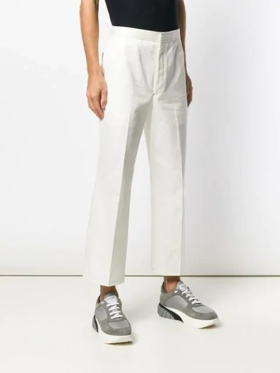 Shop Thom Browne Patch Pocket Straight Leg Chino In 100 White