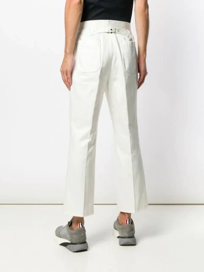 Shop Thom Browne Patch Pocket Straight Leg Chino In 100 White