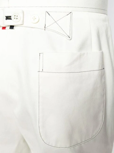 THOM BROWNE 贴袋直筒长裤 - 白色