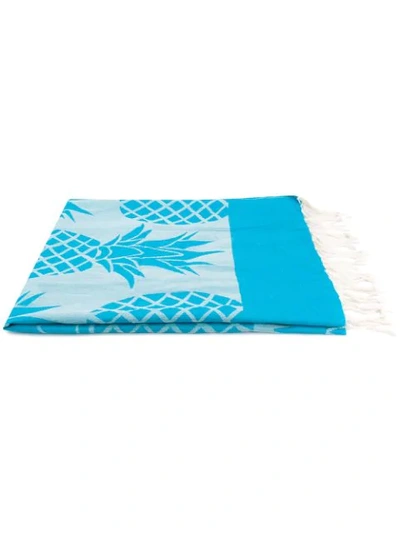 Shop Mc2 Saint Barth Pineapple Print Beach Towel - Blue