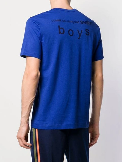 Shop Comme Des Garçons Shirt Logo-print T-shirt In Blue