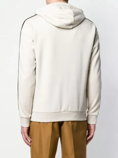 Shop Fendi Ff Band Hoodie In Neutrals