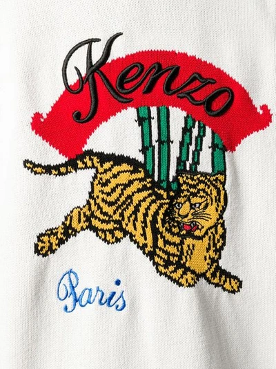 Shop Kenzo Tiger Logo Jumper In 01 White