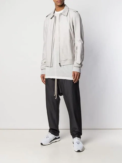 Shop Rick Owens Zipped Jacket In Neutrals