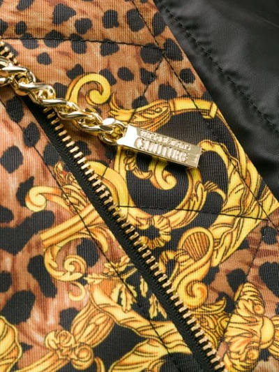 Shop Versace Jeans Couture Patterned Sleeveless Jacket In Gold