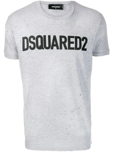 Shop Dsquared2 Logo Print T-shirt In Grey