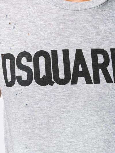 Shop Dsquared2 Logo Print T-shirt In Grey