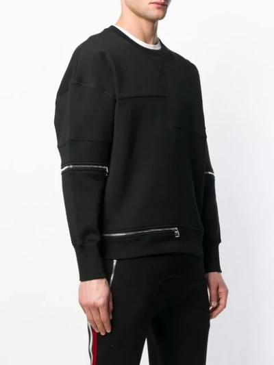 Shop Alexander Mcqueen Zips Sweatshirt In Black