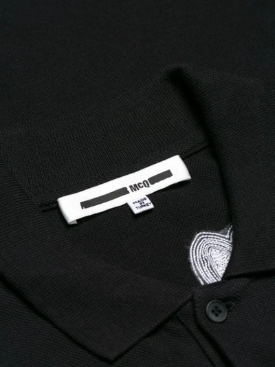 Shop Mcq By Alexander Mcqueen Mcq Alexander Mcqueen Embroidered Appliqué Polo Shirt - Black