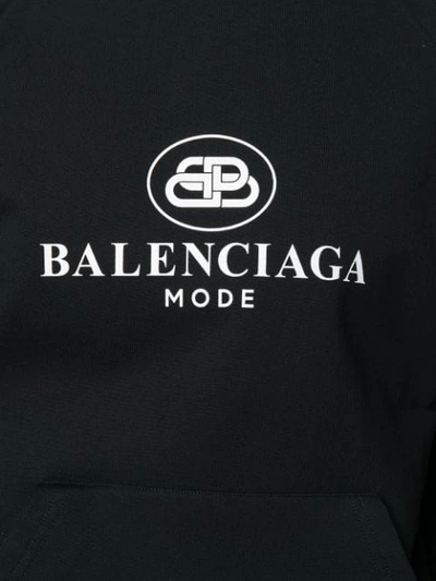 Shop Balenciaga Bb Mode Hoodie In Black