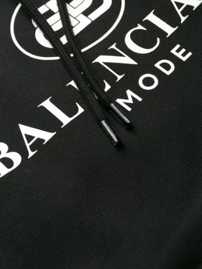 Shop Balenciaga Bb Mode Hoodie In Black