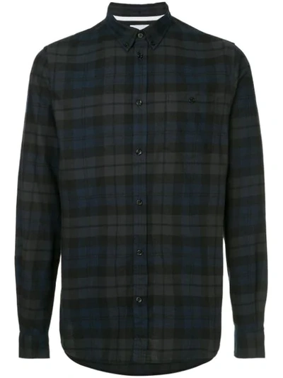 Shop Norse Projects Anton Flannel Check Shirt - Blue