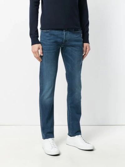 Shop Jacob Cohen Contrasting Stitching Jeans In Blue