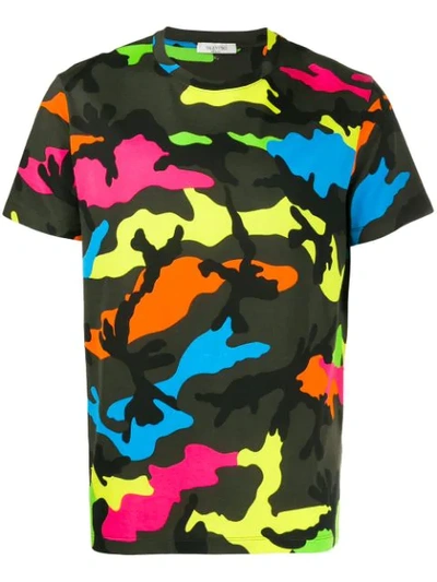 Valentino Camouflage-print Cotton-jersey T-shirt In Green