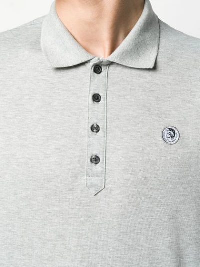 Shop Diesel T-weet Polo Shirt In Grey