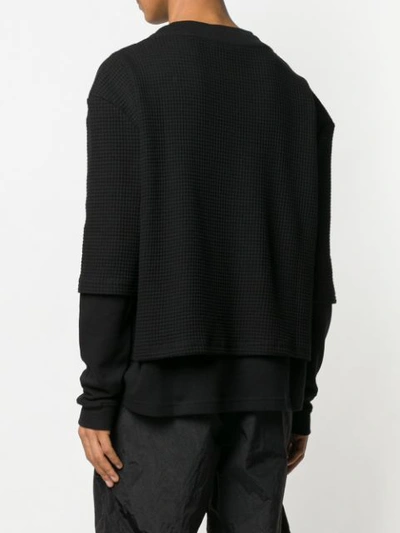 Shop 424 Crew Neck Layered Sweatshirt In Black