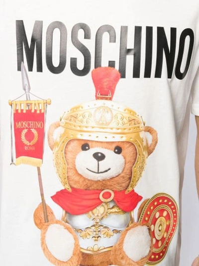 Shop Moschino Roman Teddy Print T-shirt In White