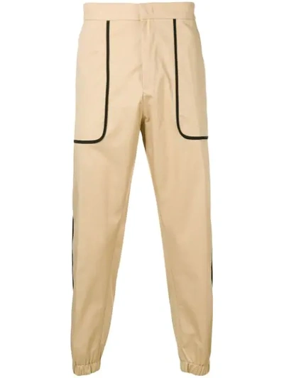 Shop Dondup Pocket Detail Joggers In 039 Beige/black