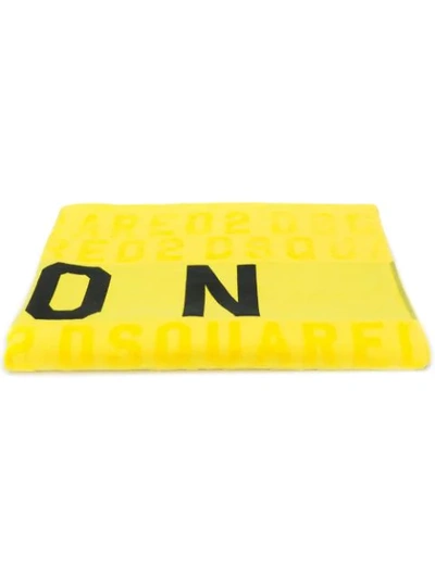 Shop Dsquared2 Badetuch Mit "icon"-print In Yellow