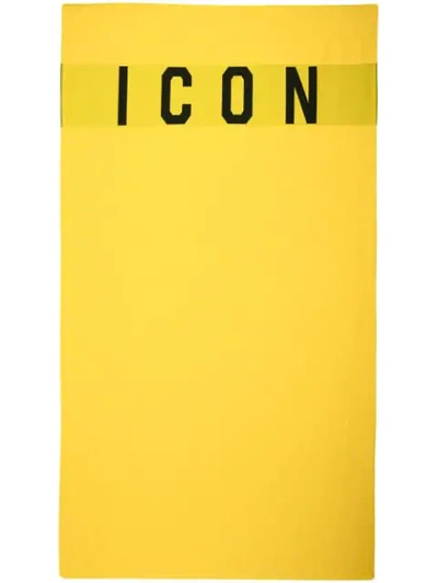Shop Dsquared2 Badetuch Mit "icon"-print In Yellow