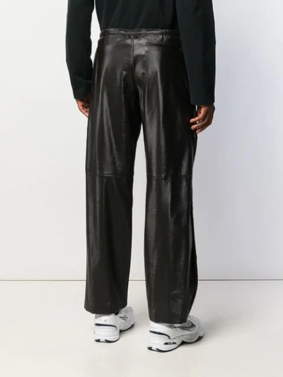Pre-owned Walter Van Beirendonck 2009/10's Glow Faux Leather Trousers In Black