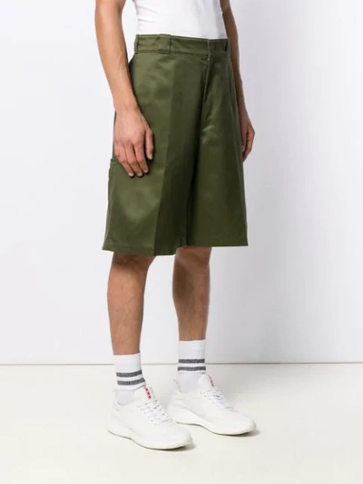 Shop Prada Weite Shorts In Green