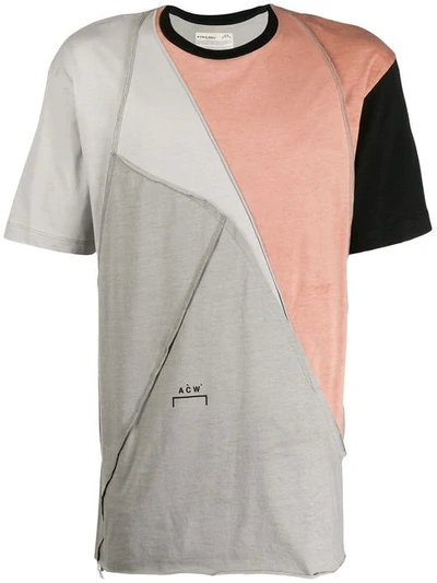Shop A-cold-wall* Panelled Crew Neck T-shirt In Grey