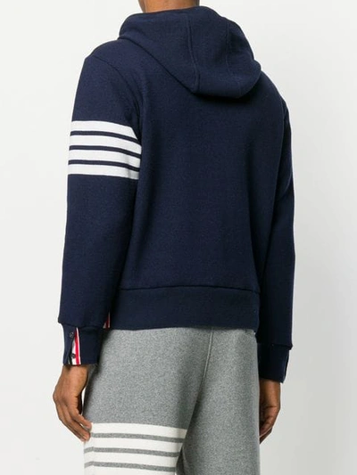 Shop Thom Browne 4-bar Cashmere Shell Relaxed Hoodie In Blue