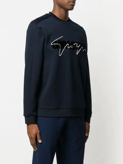 Shop Giorgio Armani Gorgeous Sweatshirt In Blue