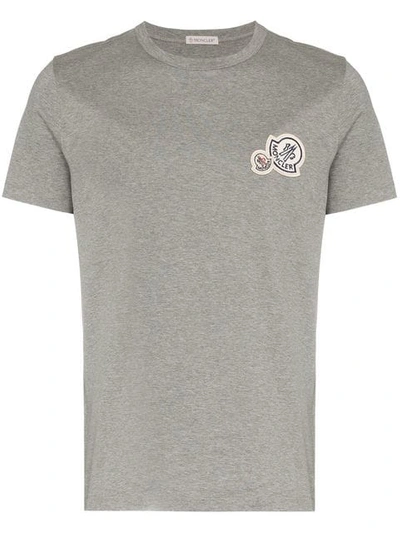 Shop Moncler Logo T-shirt In Grey