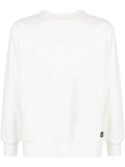 Shop U.p.w.w. Long-sleeve Fitted Sweatshirt - White