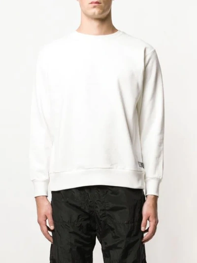 Shop U.p.w.w. Long-sleeve Fitted Sweatshirt - White