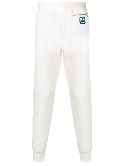 Shop Prada Zipped Pocket Track Pants In White