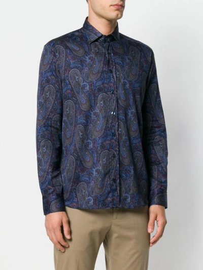 Shop Etro Paisley Shirt In Blue