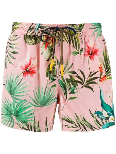 Shop Entre Amis Floral Swimming Trunks In Pink