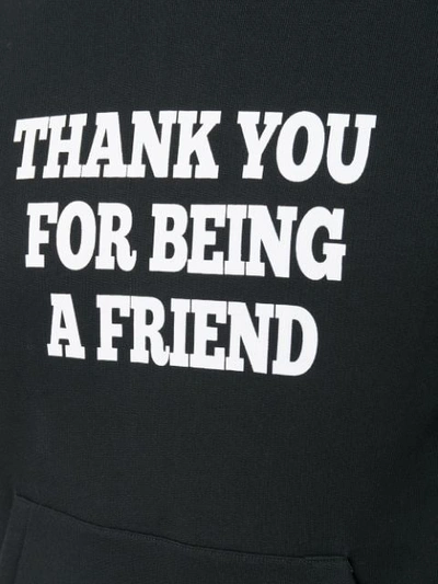 Shop Ami Alexandre Mattiussi Hoodie With Print Thank You For Being A Friend In Black