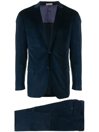 Shop Corneliani Corduroy Slim-fit Suit - Blue