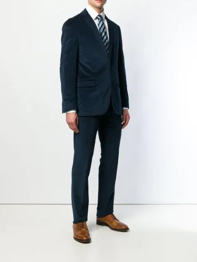 Shop Corneliani Corduroy Slim-fit Suit - Blue