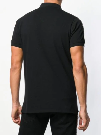 Shop Just Cavalli Printed Polo Shirt In Black