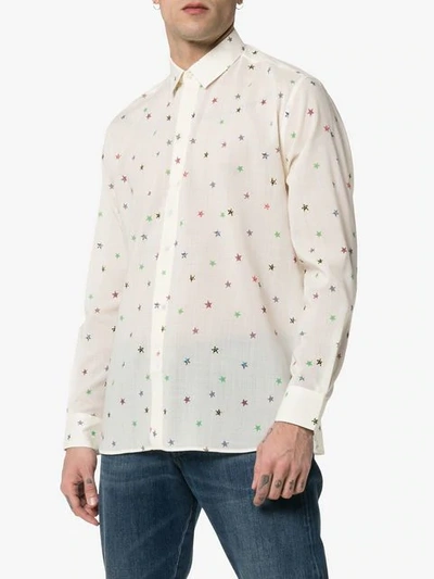 SAINT LAURENT STAR PRINT SHIRT - 白色