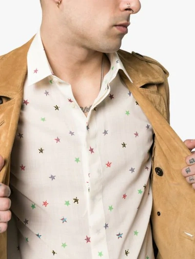 SAINT LAURENT STAR PRINT SHIRT - 白色