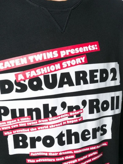Shop Dsquared2 Punk Print Sweatshirt In Black