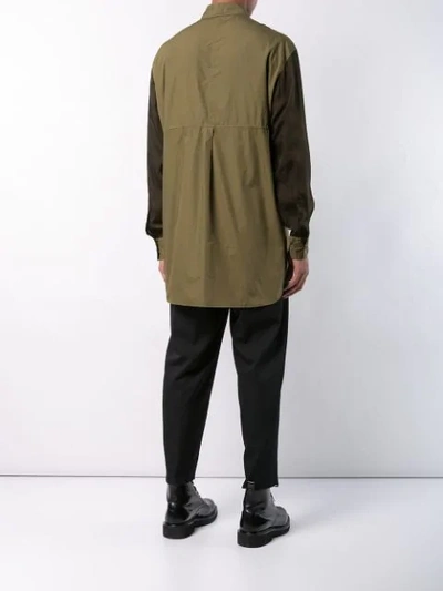Shop Yohji Yamamoto Panelled Shirt - Green