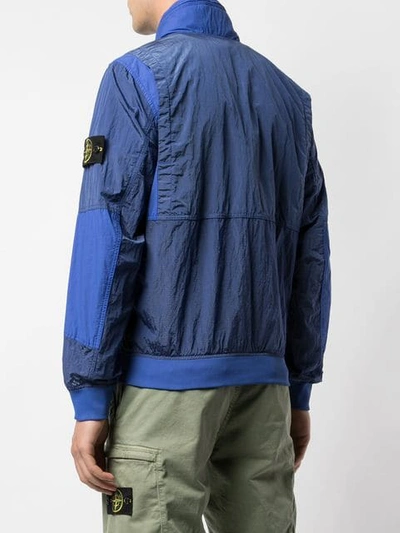 Shop Stone Island Bomberjacke Mit Reissverschluss - Blau In Blue