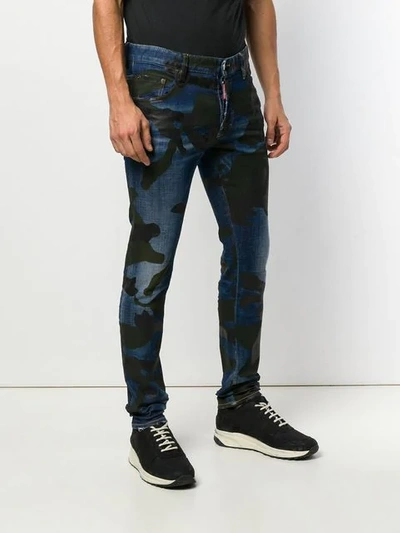Shop Dsquared2 Camouflage Skater Jeans In Blue